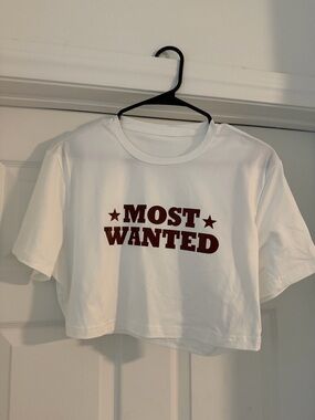 SHEIN White Curve Tee - Casual Basic Crop